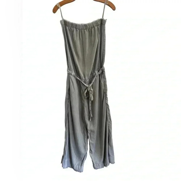Anthropologie Cloth & Stone Strapless Frayed Cropped Jumpsuit - Size L - Picture 12 of 16